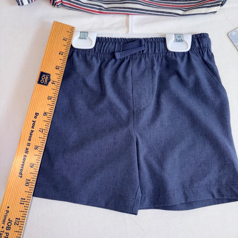 Tommy Bahama Polo & Shorts Set age 4T Navy Red White New Striped Nautical Outfit - Picture 5 of 8